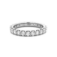Platinum Modern Aire Shared Prong 1CTW Diamond Eternity Band