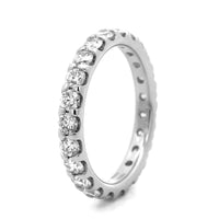 Platinum Modern Aire Shared Prong 1CTW Diamond Eternity Band