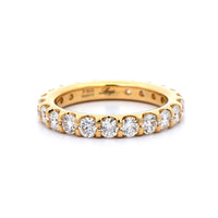 18K Yellow Gold Modern Aire Shared Prong 2CTW Diamond Eternity Band