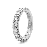 Platinum Modern Aire Shared Prong 3CTW Diamond Eternity Band