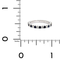 18K White Gold Shared Prong Alternating Sapphire & Diamond Eternity Band