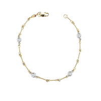 Roberto Coin 18K Yellow Gold Diamond By The Inch 4 Station Bracelet