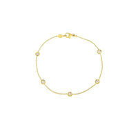 Roberto Coin 18K Yellow Gold 5 Bezel Set Diamond Bracelet