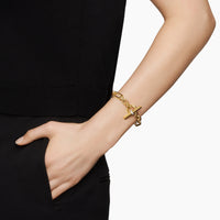 Lexington Chain Bracelet 18K Yellow Gold with Diamonds, 9.8mm