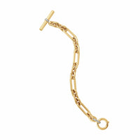 Lexington Chain Bracelet 18K Yellow Gold with Diamonds, 9.8mm