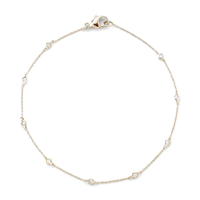 14K Yellow Gold Bezel Set Diamond Station Bracelet