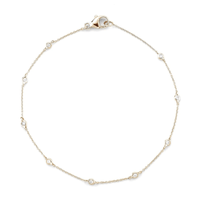 14K Yellow Gold Bezel Set Diamond Station Bracelet