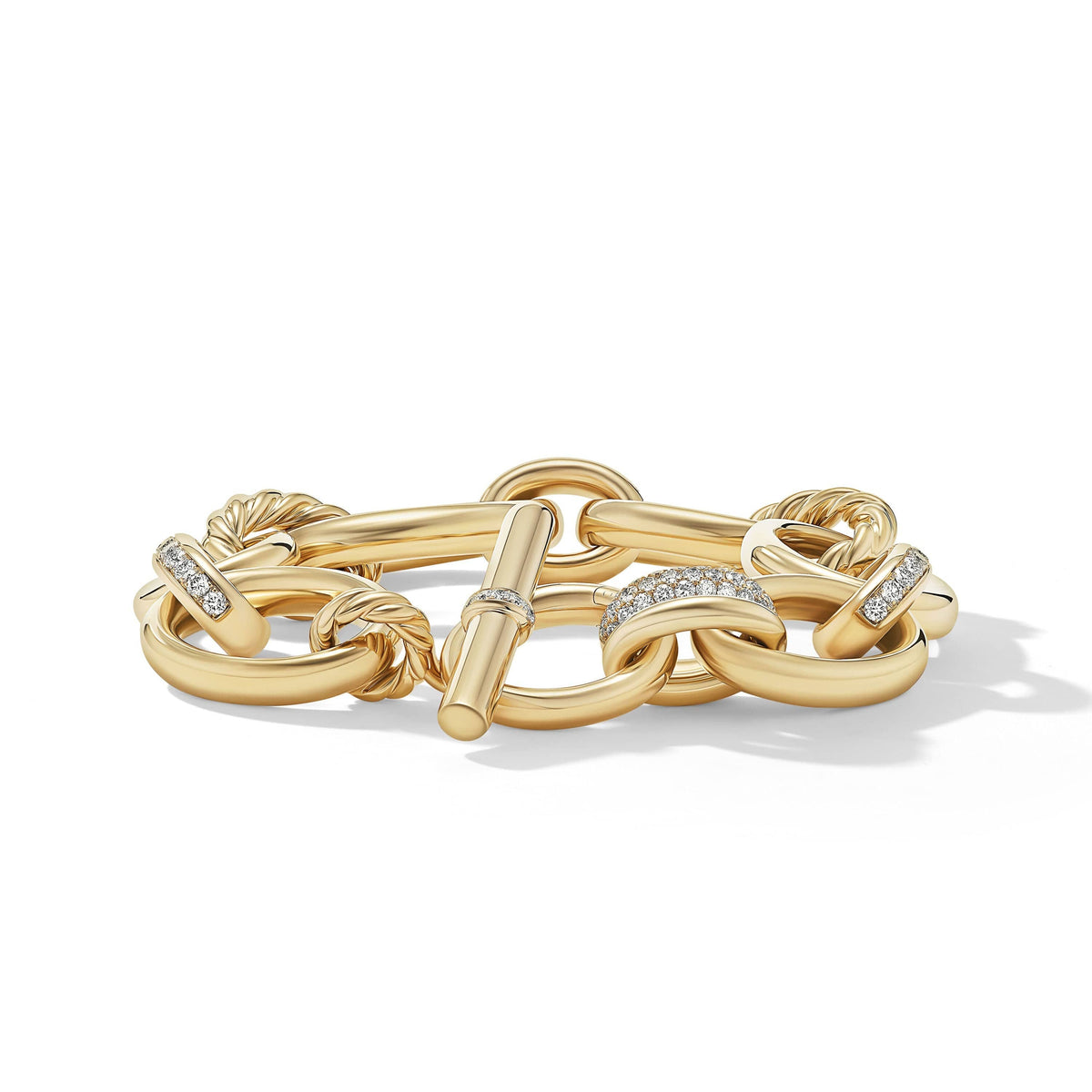 DY Mercer™ Bracelet in 18K Yellow Gold with Pavé Diamonds