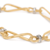 Marco Bicego Marrakech Onde 18K Yellow Gold Diamond Twist Bracelet