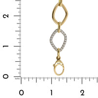 18K Yellow Gold Pave Diamond Open Link Bracelet