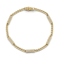 14K Yellow Gold Cuban Diamond Bracelet