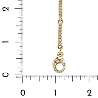 18K Yellow Gold Slid Bar Link Pave Diamond Bracelet