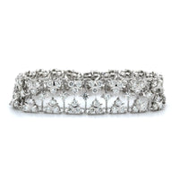18K White Gold Mercedes Diamond Link Bracelet