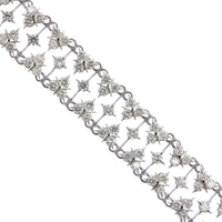 18K White Gold Mercedes Diamond Link Bracelet