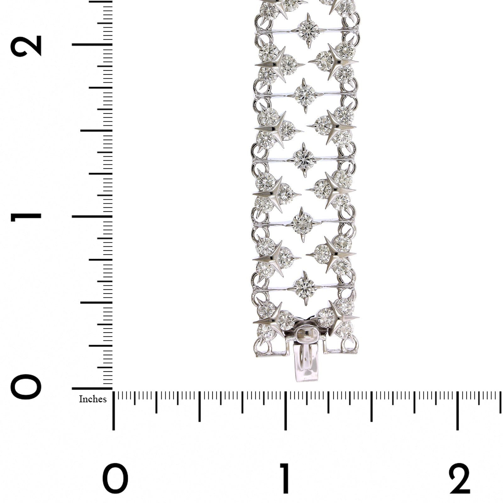 18K White Gold Mercedes Diamond Link Bracelet