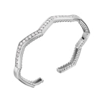 Zig Zag Stax™ Cuff Bracelet in Sterling Silver with Diamonds, 5mm