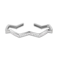 Zig Zag Stax™ Cuff Bracelet in Sterling Silver with Diamonds, 5mm