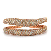 Etho Maria 18K Rose Gold Brown Diamond Double Row Cuff Bracelet