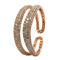 Etho Maria 18K Rose Gold Brown Diamond Double Row Cuff Bracelet