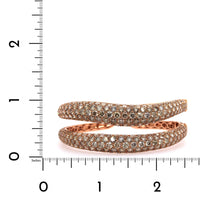 Etho Maria 18K Rose Gold Brown Diamond Double Row Cuff Bracelet