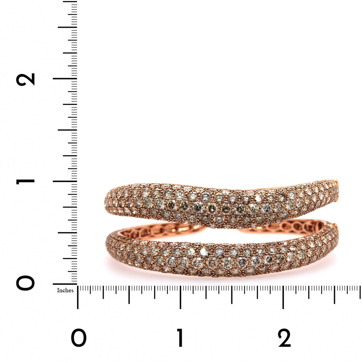 Etho Maria 18K Rose Gold Brown Diamond Double Row Cuff Bracelet