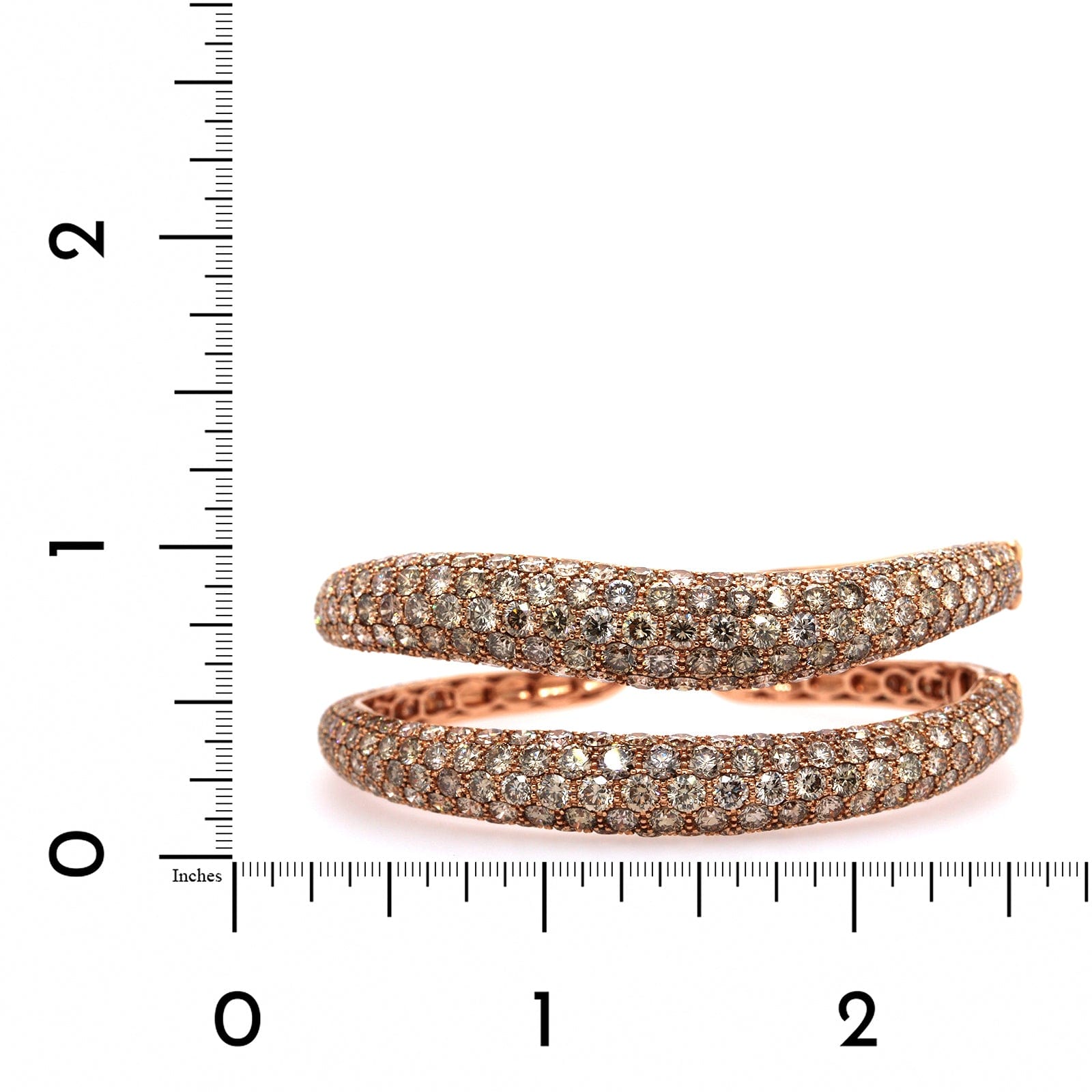 Etho Maria 18K Rose Gold Brown Diamond Double Row Cuff Bracelet