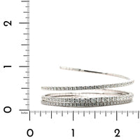 18K White Gold 3 Row Coil Style Diamond Bracelet