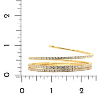 18K Yellow Gold 3 Row Coil Style Diamond Bracelet