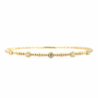 14K Yellow Gold 5 Station Prong Set Diamond Flex Bracelet