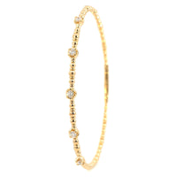 14K Yellow Gold 5 Station Prong Set Diamond Flex Bracelet