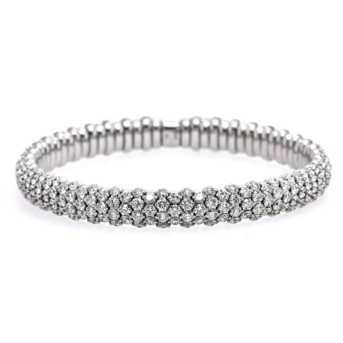Zydo 18K White Gold Pave Diamond Stretch Bracelet
