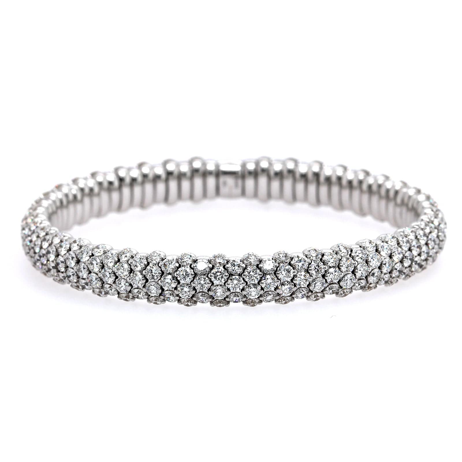 Zydo 18K White Gold Pave Diamond Stretch Bracelet