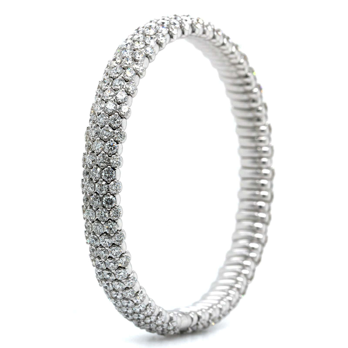 Zydo 18K White Gold Pave Diamond Stretch Bracelet