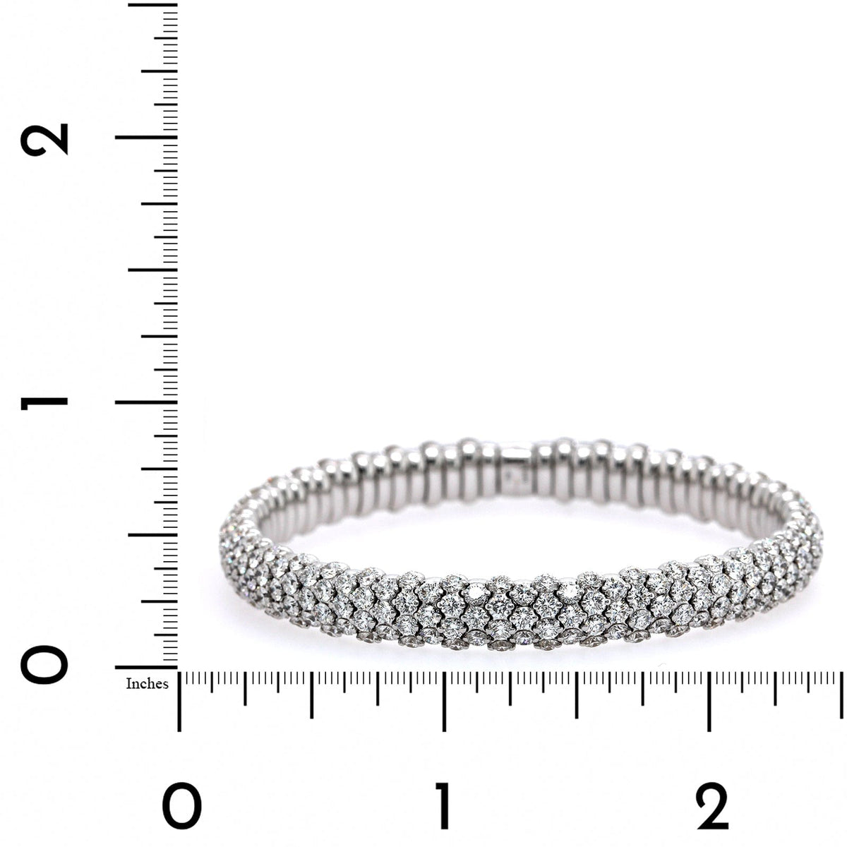Zydo 18K White Gold Pave Diamond Stretch Bracelet