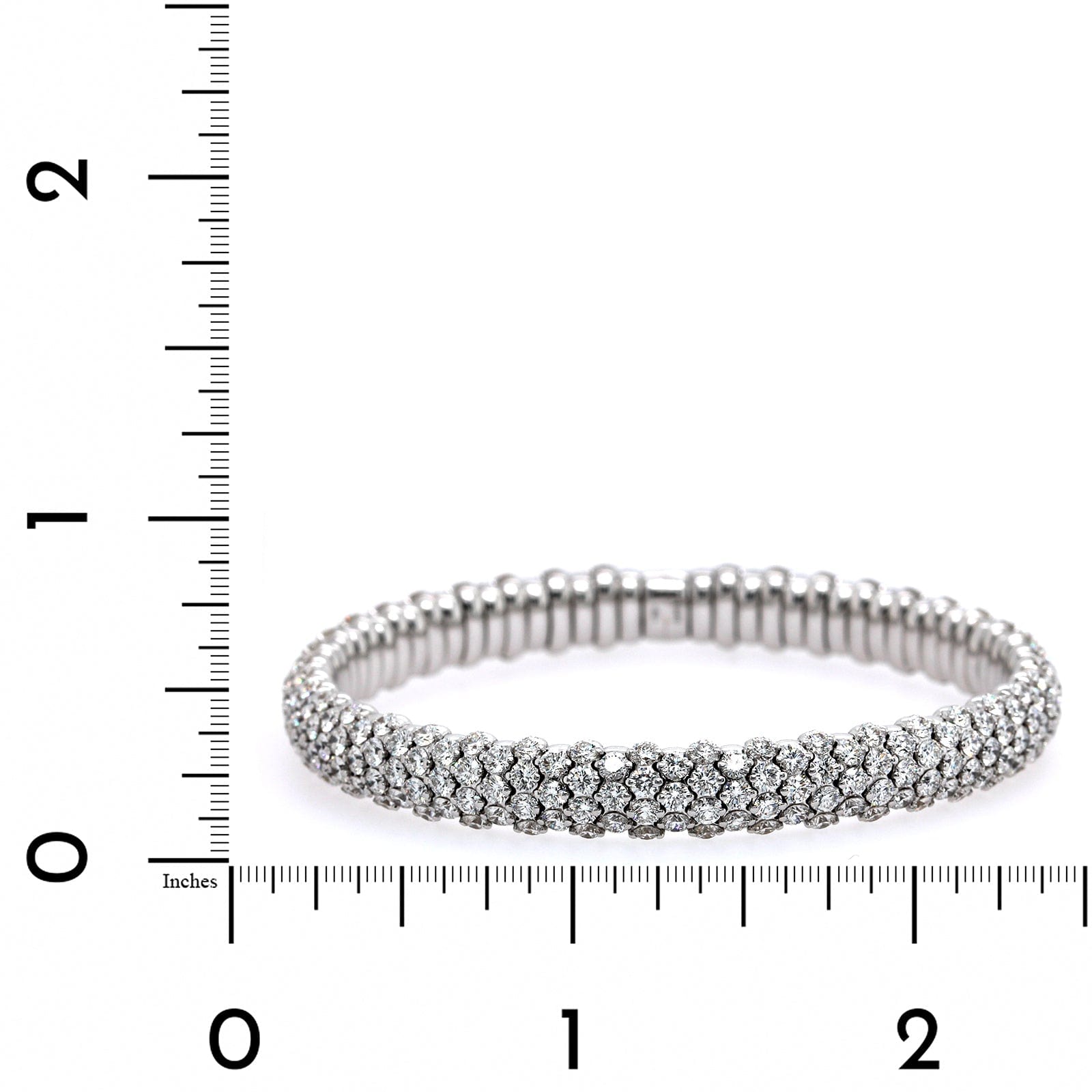 Zydo 18K White Gold Pave Diamond Stretch Bracelet