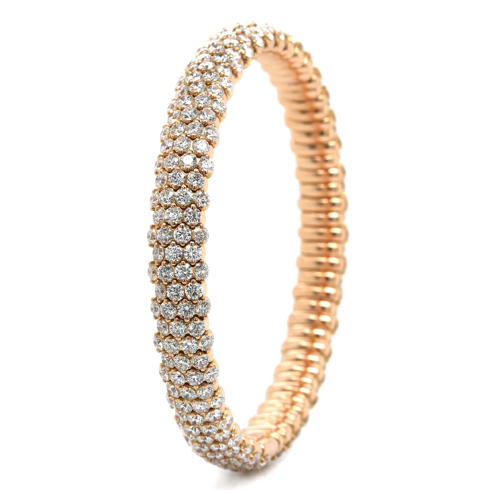 Zydo 18K Rose Gold Pave Diamond Stretch Bracelet