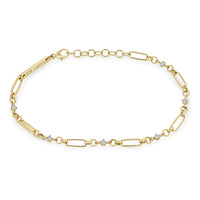 Zoe Chicco 14K Yellow Gold Medium Paperclip Diamond Rolo Bracelet