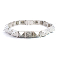 18K White Gold Spiked Diamond Bracelet