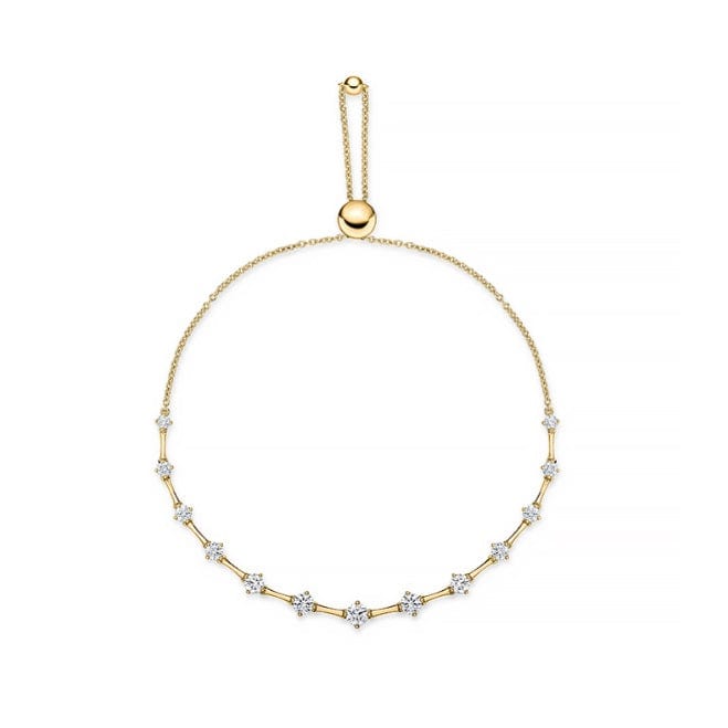 18K Yellow Gold Medium Cadence Diamond Bolo Bracelet