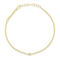 Zoe Chicco 14K Yellow Gold X Small Curb Chain Diamond Bracelet