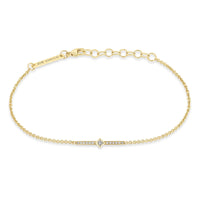 Zoe Chicco 14K Yellow Gold Small Curb Chain Pave Diamond Bracelet
