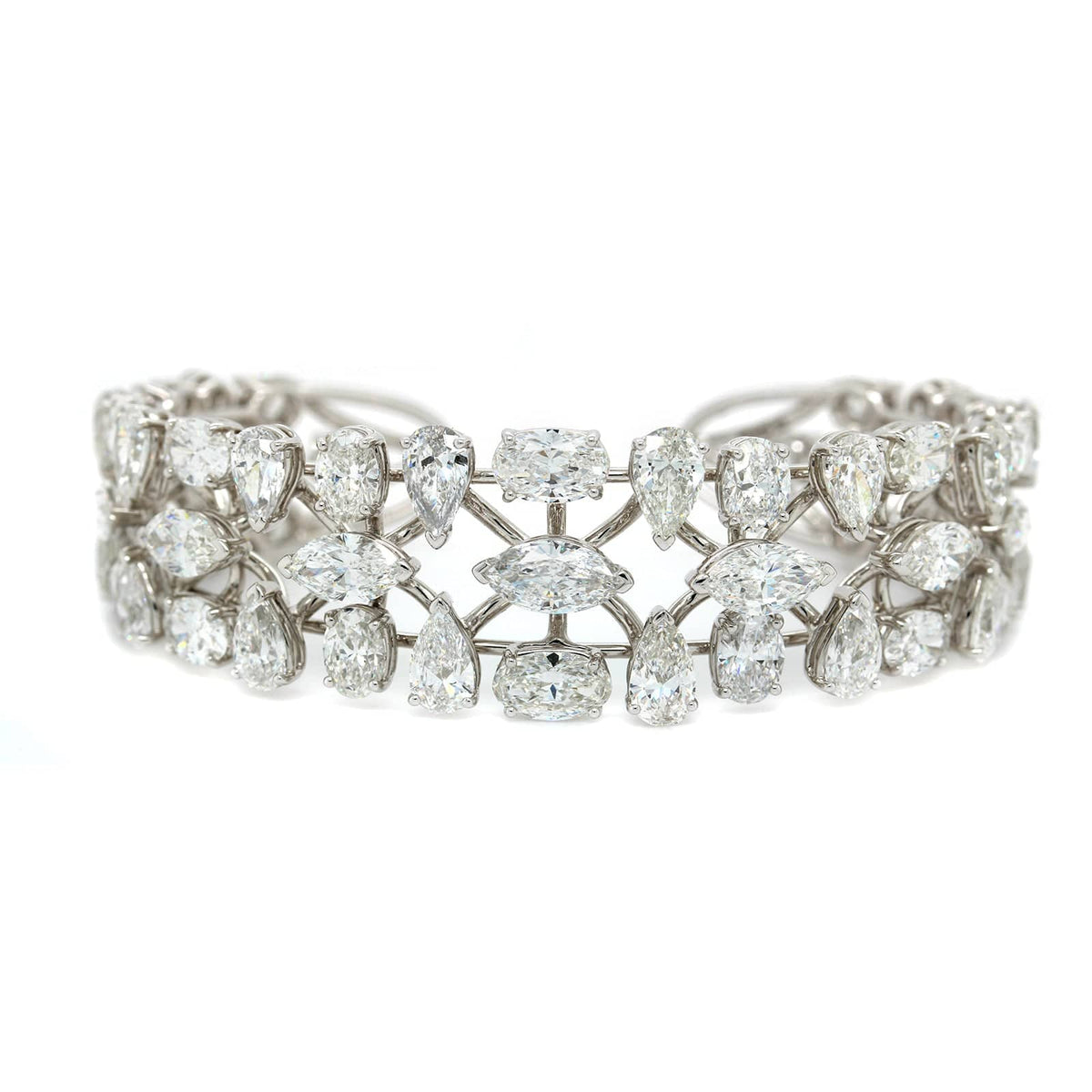 Etho Maria 18K White Gold Diamond Cuff Bracelet