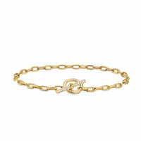 DY Madison® Pavé Toggle Chain Bracelet 18K Yellow Gold with Diamonds, 3mm