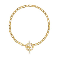 DY Madison® Pavé Toggle Chain Bracelet 18K Yellow Gold with Diamonds, 3mm