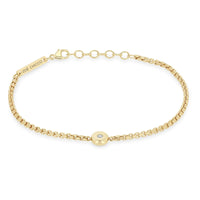 Zoe Chicco 14K Yellow Gold Diamond Nugget Small Box Chain Bracelet