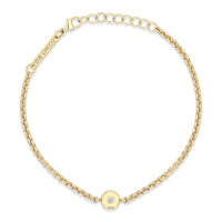 Zoe Chicco 14K Yellow Gold Diamond Nugget Small Box Chain Bracelet