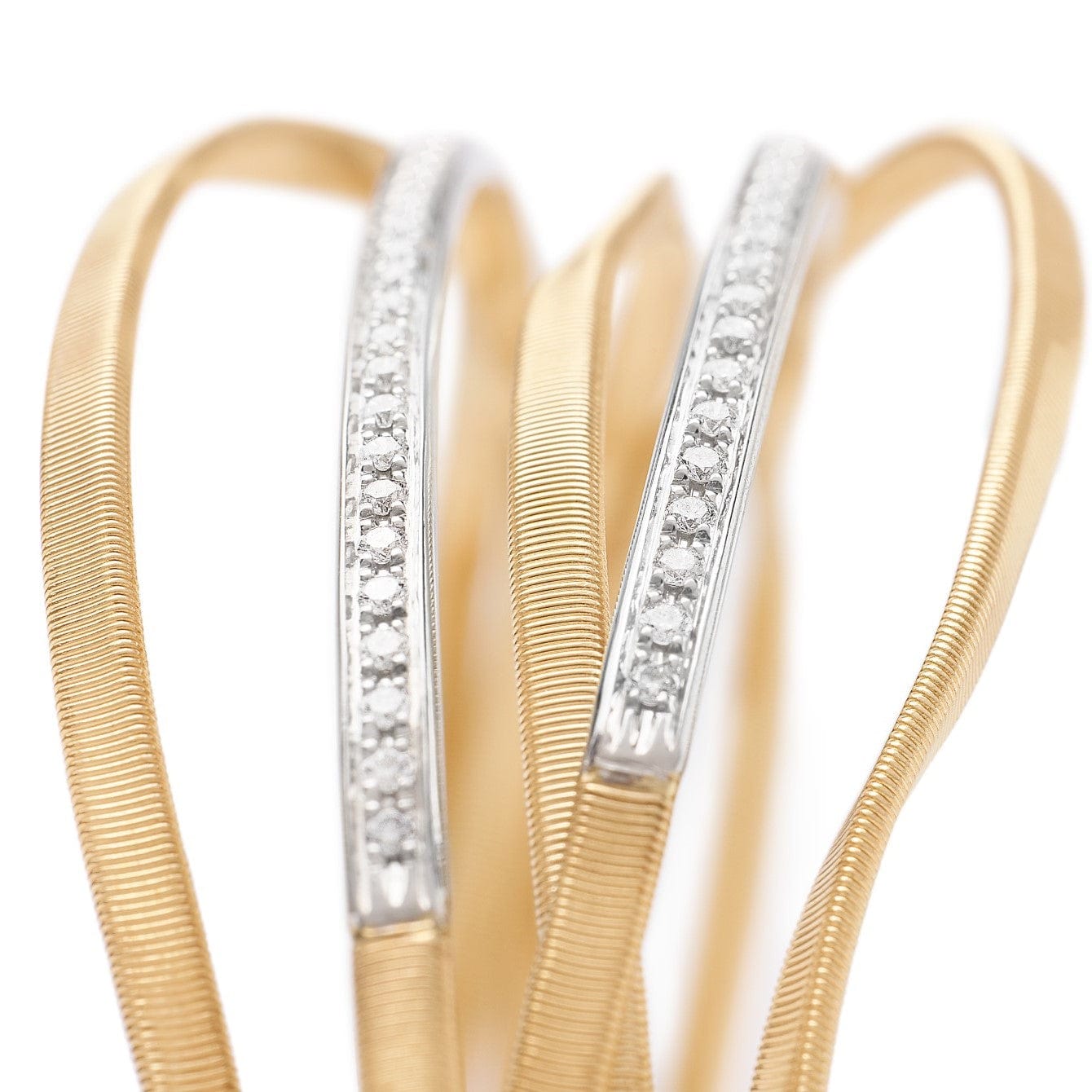 Marco Bicego 18K Yellow & White Gold Five Coil Marrakech Diamond Bracelet