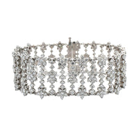18K White Gold Multi Row Diamond Bracelet