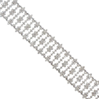 18K White Gold Multi Row Diamond Bracelet