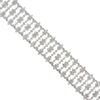 18K White Gold Multi Row Diamond Bracelet